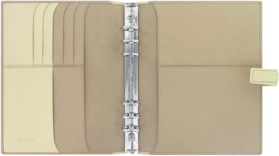 Filofax Nappa Organizer, A5 Size, Vanilla - Leather, Six Rings, Week-to-View Calendar Diary, Multilingual, 2025 (C025158-25)