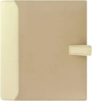 Filofax Nappa Organizer, A5 Size, Vanilla - Leather, Six Rings, Week-to-View Calendar Diary, Multilingual, 2025 (C025158-25)