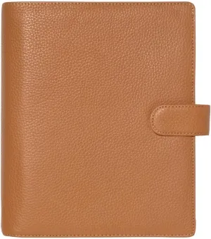 Filofax Norfolk Organizer, A5 Size, Almond - Soft, Full-Grain Leather, Six Rings, Week-to-View Calendar Diary, Multilingual, 2025 (C022634-25)