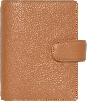 Filofax Norfolk Organizer, Pocket Size, Almond - Soft, Full-Grain Leather, Six Rings, Week-to-View Calendar Diary, Multilingual, 2025 (C022632-25)