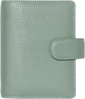 Filofax Norfolk Organizer, Pocket Size, Sage - Soft, Full-Grain Leather, Six Rings, Week-to-View Calendar Diary, Multilingual, 2025 (C022635-25)