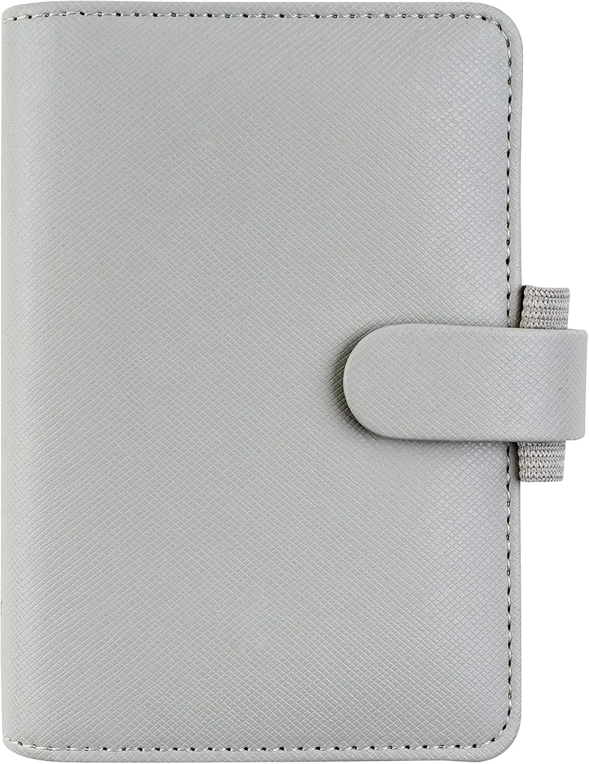 Filofax Saffiano Organizer, Mini Size, Granite - Cross-Grain, Leather-Look, Five Rings, Week-to-View Calendar Diary, Multilingual, 2025 (C028803-25)