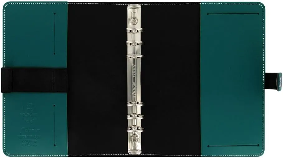 Filofax The Original Organizer, A5 Size, Dark Aqua - Leather, Six Rings, Week-to-View Calendar Diary, Multilingual, 2025 (C022383-25)
