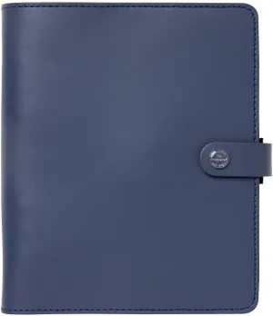 Filofax The Original Organizer, A5 Size, Midnight Blue - Leather, Six Rings, Week-to-View Calendar Diary, Multilingual, 2025 (C022661-25)