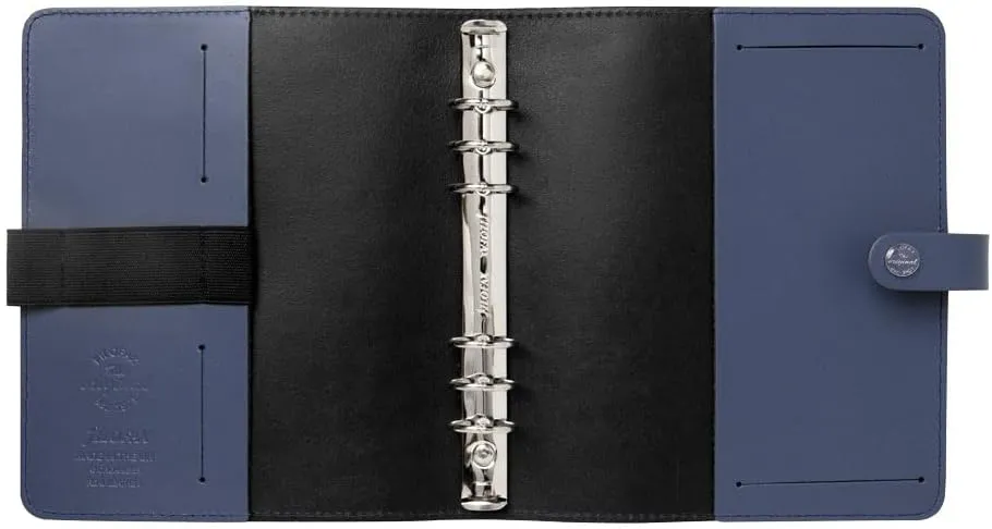 Filofax The Original Organizer, A5 Size, Midnight Blue - Leather, Six Rings, Week-to-View Calendar Diary, Multilingual, 2025 (C022661-25)