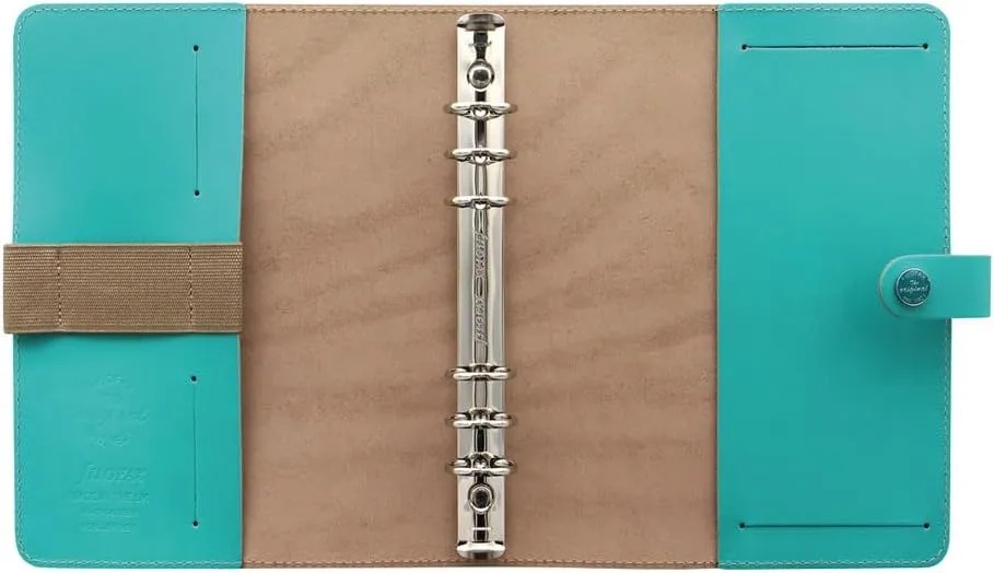 Filofax The Original Organizer, A5 Size, Turquoise - Leather, Six Rings, Week-to-View Calendar Diary, Multilingual, 2025 (C022600-25)