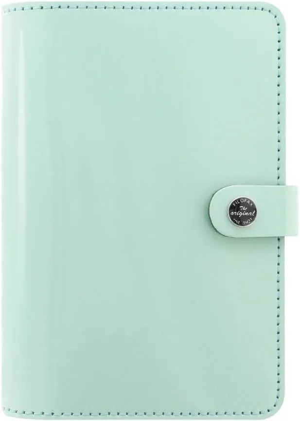 Filofax The Original Organizer, Personal Size, Duck Egg - Leather, Six Rings, Week-to-View Calendar Diary, Multilingual, 2025 (C026038-25)