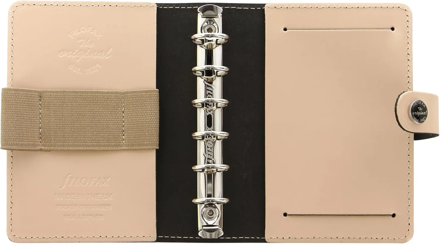 Filofax The Original Organizer, Pocket Size, Patent Nude - Leather, Six Rings, Week-to-View Calendar Diary, Multilingual, 2025 (C026085-25)