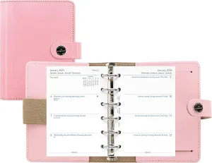 Filofax The Original Organizer, Pocket Size, Patent Rose - Leather, Six Rings, Week-to-View Calendar Diary, Multilingual, 2025 (C026081-25)
