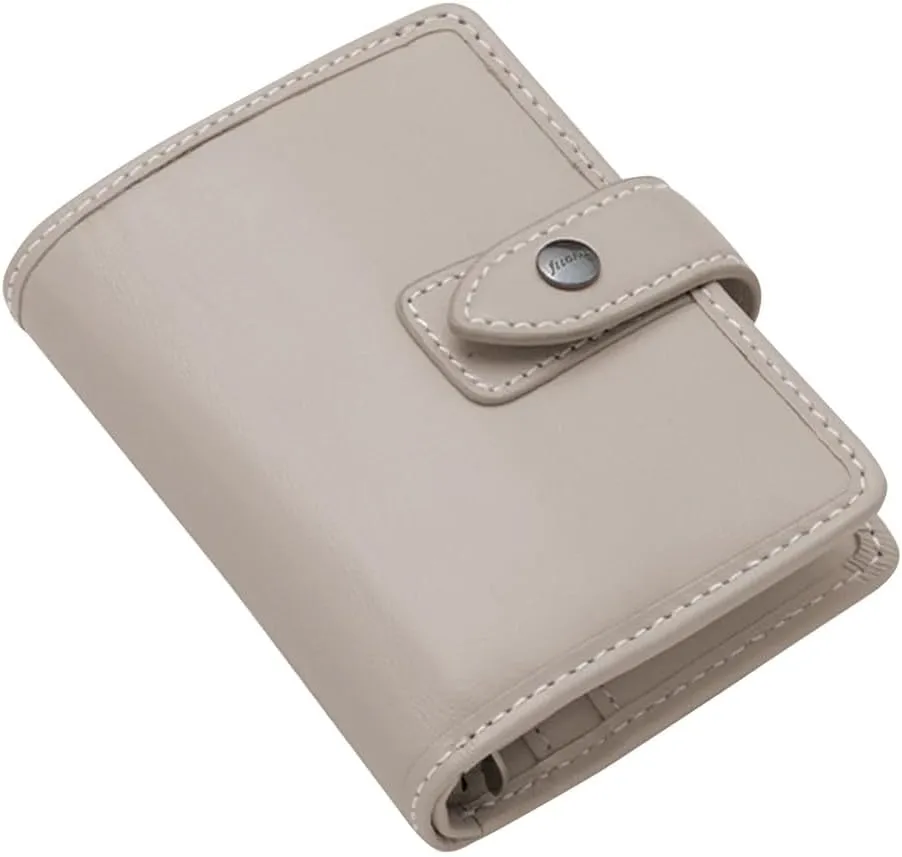 Filofax The Original Organizer, Pocket Size, Stone - Leather, Six Rings, Week-to-View Calendar Diary, Multilingual, 2025 (C022625-25)