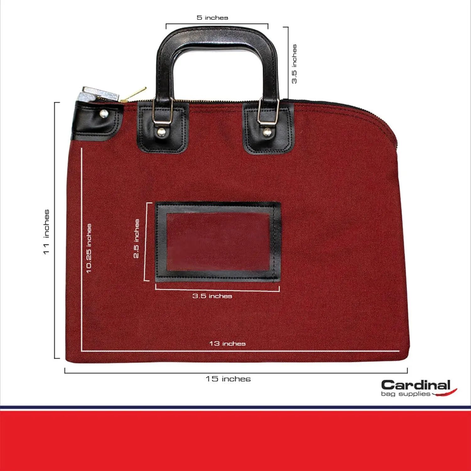 Fire Resistant Security Money Bag with Lock, 15 x 11 Inch (Burgundy)