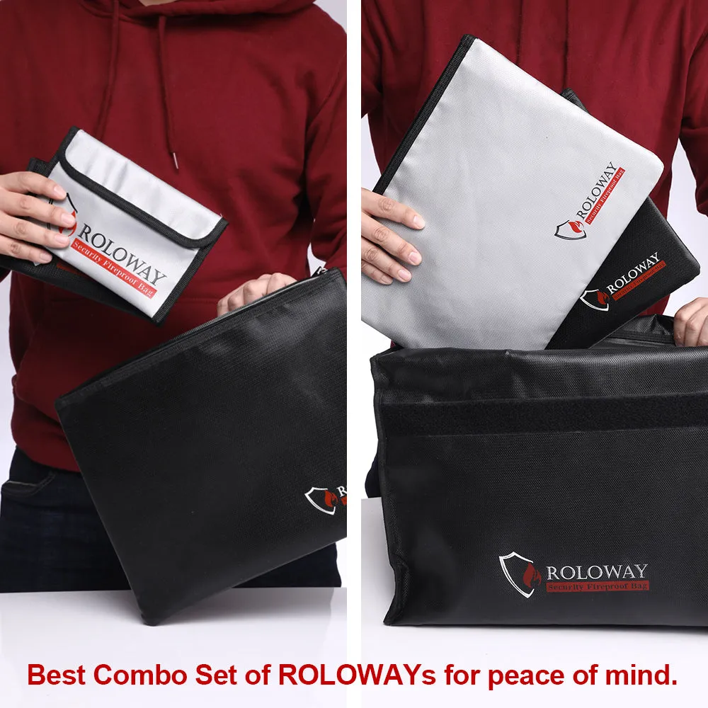 Fireproof Clutch | Black & Sliver | L