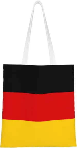 Flag of Germany Tote Bag for Women Canvas Shopping Bags Reusable Large Capacity Casual Shoulder Handbags Grocery Bags DIY Gift Bags
