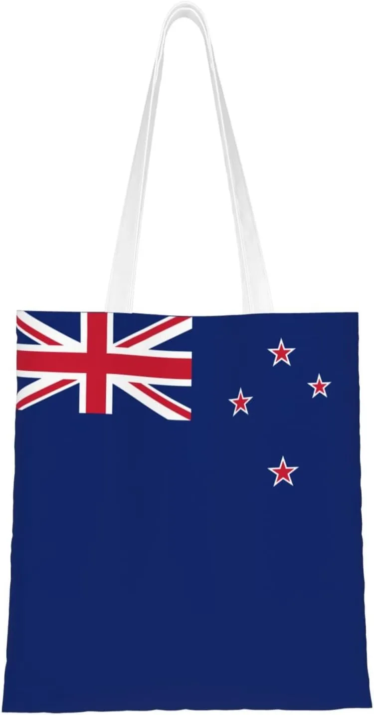 Flag Of New Zealand Tote Bag for Women Canvas Shopping Bags Reusable Beach Bag Grocery Bags Tote Shoulder Bag Gift Bags