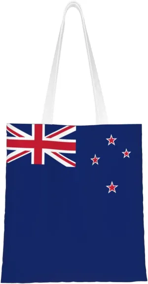Flag Of New Zealand Tote Bag for Women Canvas Shopping Bags Reusable Beach Bag Grocery Bags Tote Shoulder Bag Gift Bags