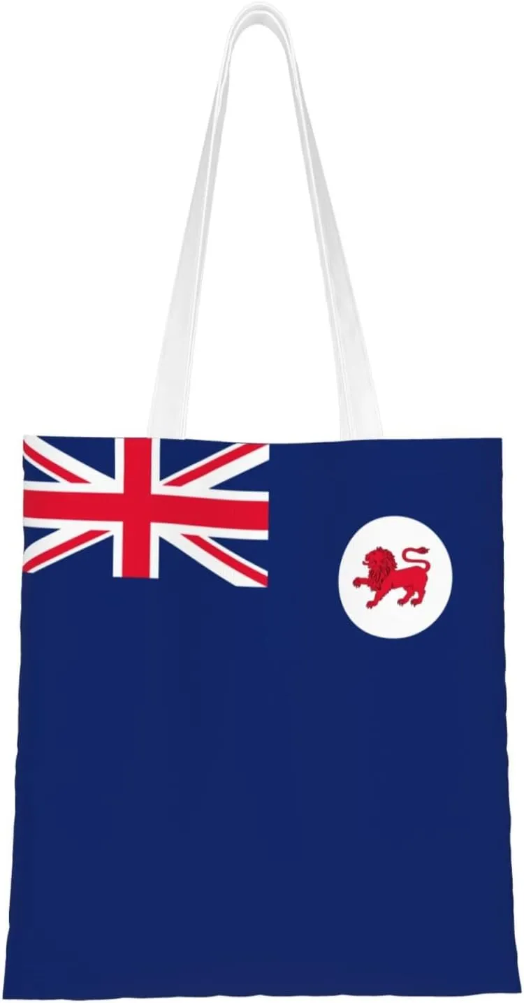 Flag of Tasmania Tote Bag for Women Canvas Shopping Bags Reusable Large Capacity Casual Shoulder Handbags Grocery Bags DIY Gift Bags