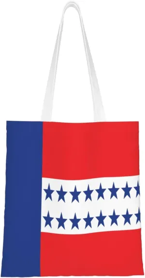 Flag Of Tuamotu Archipelago Tote Bag for Women Canvas Shopping Bags Reusable Beach Bag Grocery Bags Tote Shoulder Bag Gift Bags