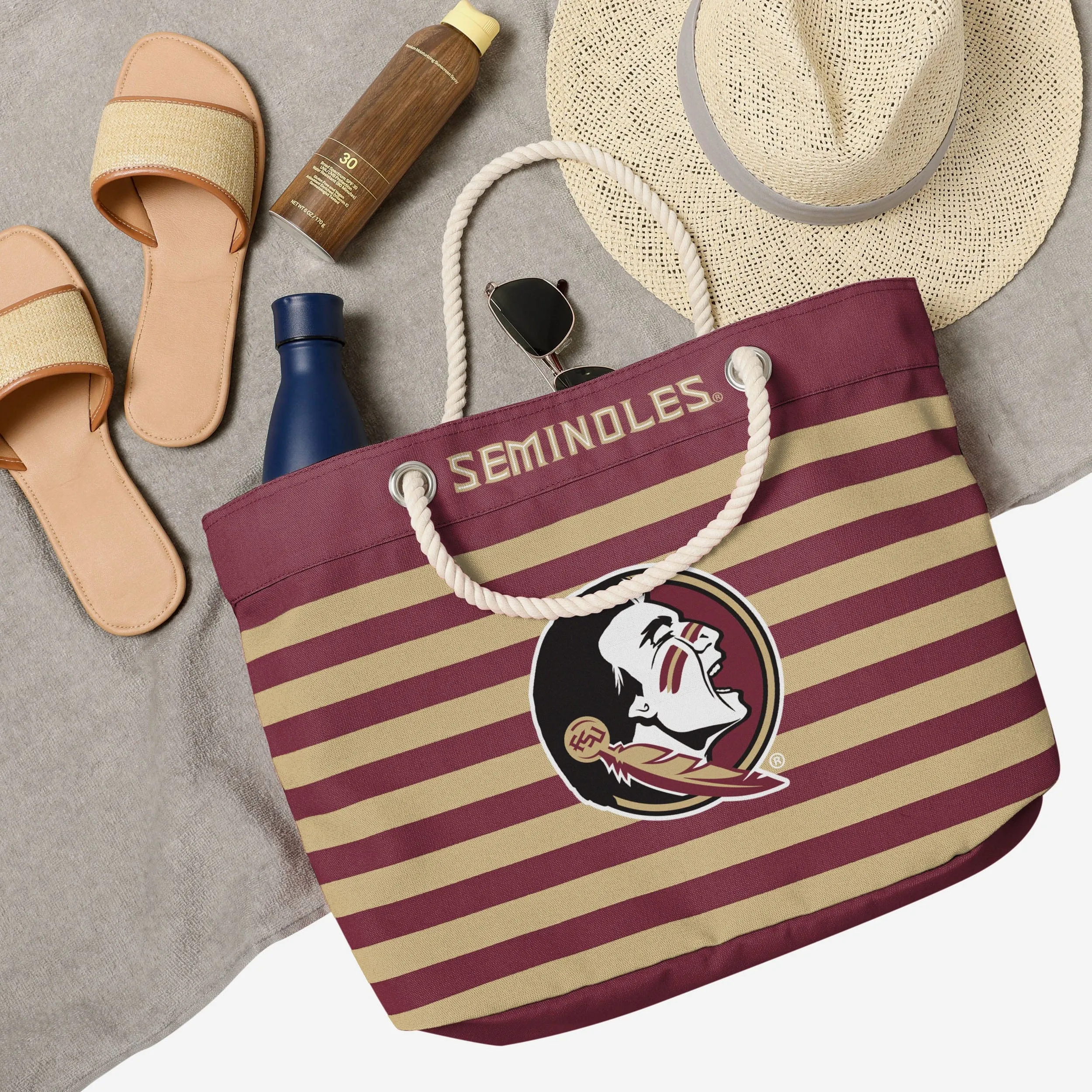 Florida State Seminoles Nautical Stripe Tote Bag