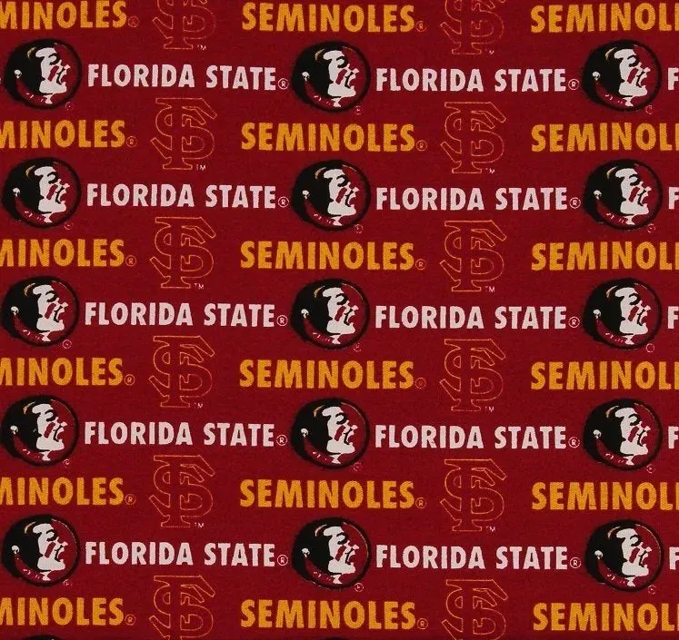 Florida State Seminoles NCAA College Sykel Cotton Twill  Fabric