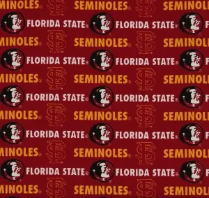 Florida State Seminoles NCAA College Sykel Cotton Twill  Fabric