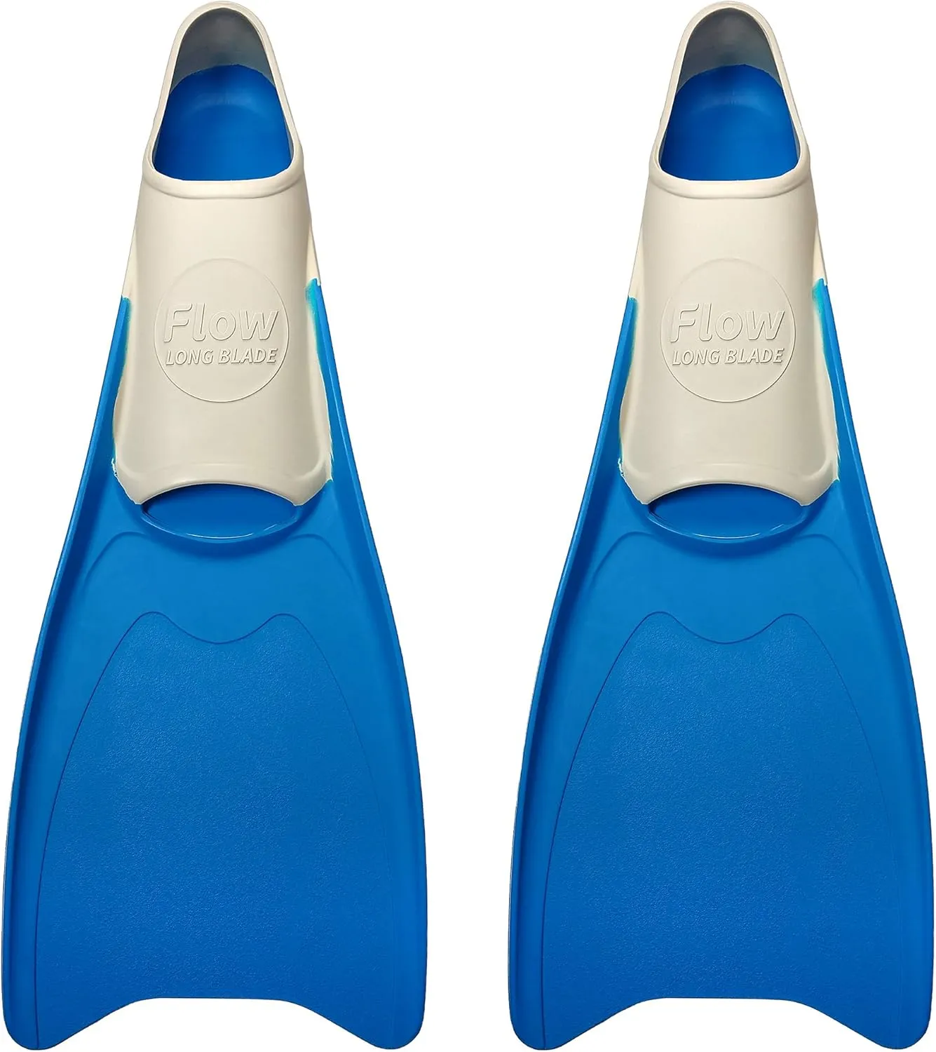 Flow Premium Rubber Long Fins for Swim and Lap Training - Youth Sizes for Kids, Young Men, and Women