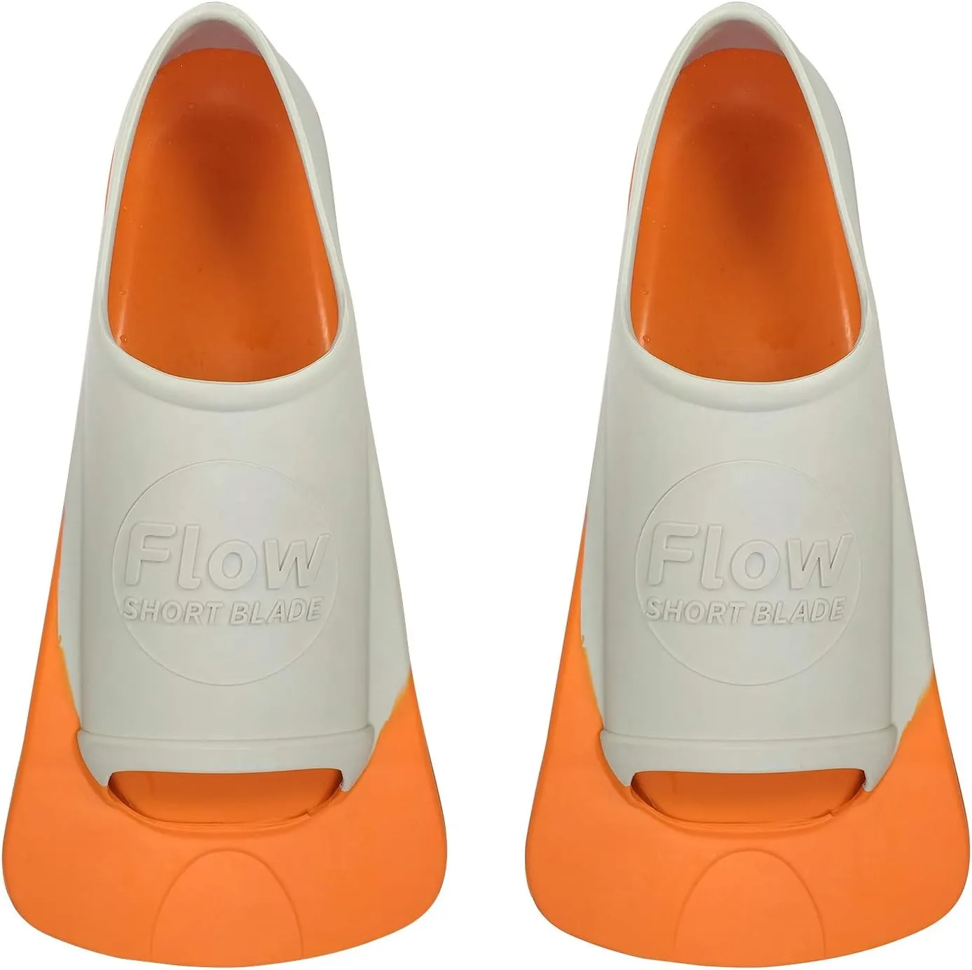 Flow Premium Rubber Short Blade Fins for Swim and Lap Training - Youth Sizes for Kids, Young Men, and Women