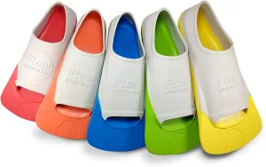 Flow Premium Rubber Short Blade Fins for Swim and Lap Training - Youth Sizes for Kids, Young Men, and Women