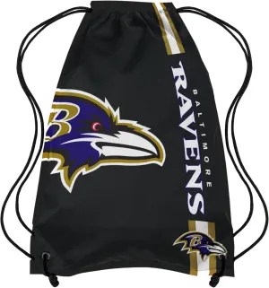 FOCO Baltimore Ravens NFL Alternate Color Big Logo Drawstring Backpack - Black