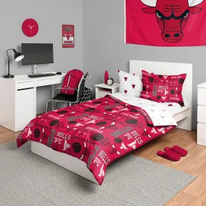 FOCO Chicago Bulls NBA Team Color Bed in a Bag Comforter Bedding 5 Piece Set - Twin