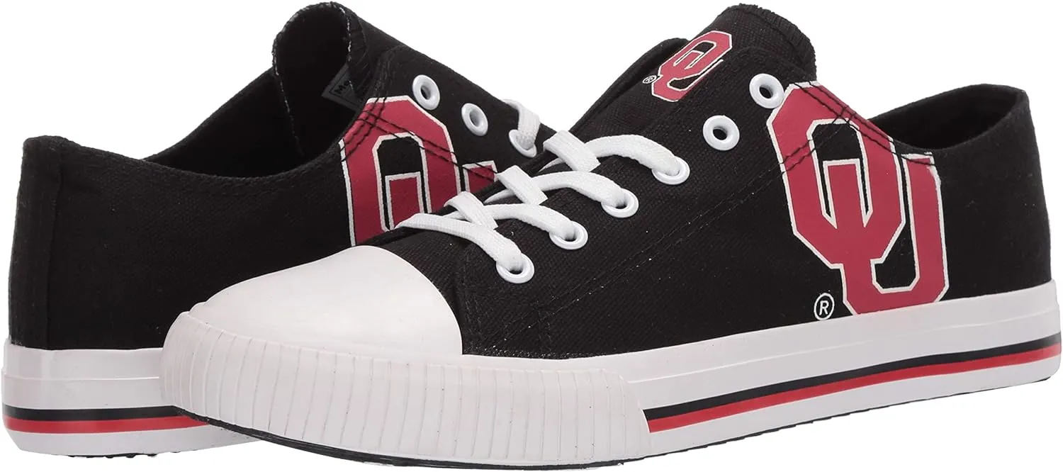 FOCO Men's NCAA College Low Top Big Logo Canvas Sneakers Shoes LSU Tigers Shoes-7/XS