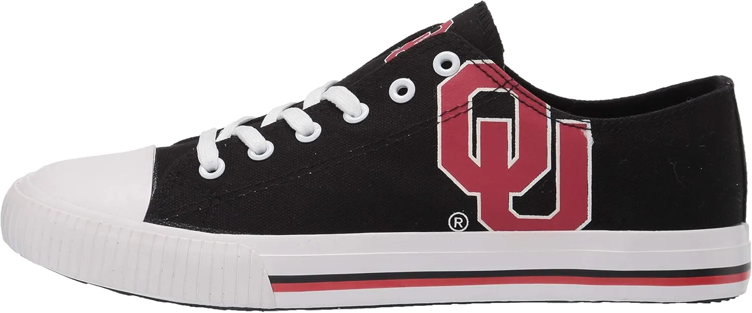 FOCO Men's NCAA College Low Top Big Logo Canvas Sneakers Shoes LSU Tigers Shoes-7/XS