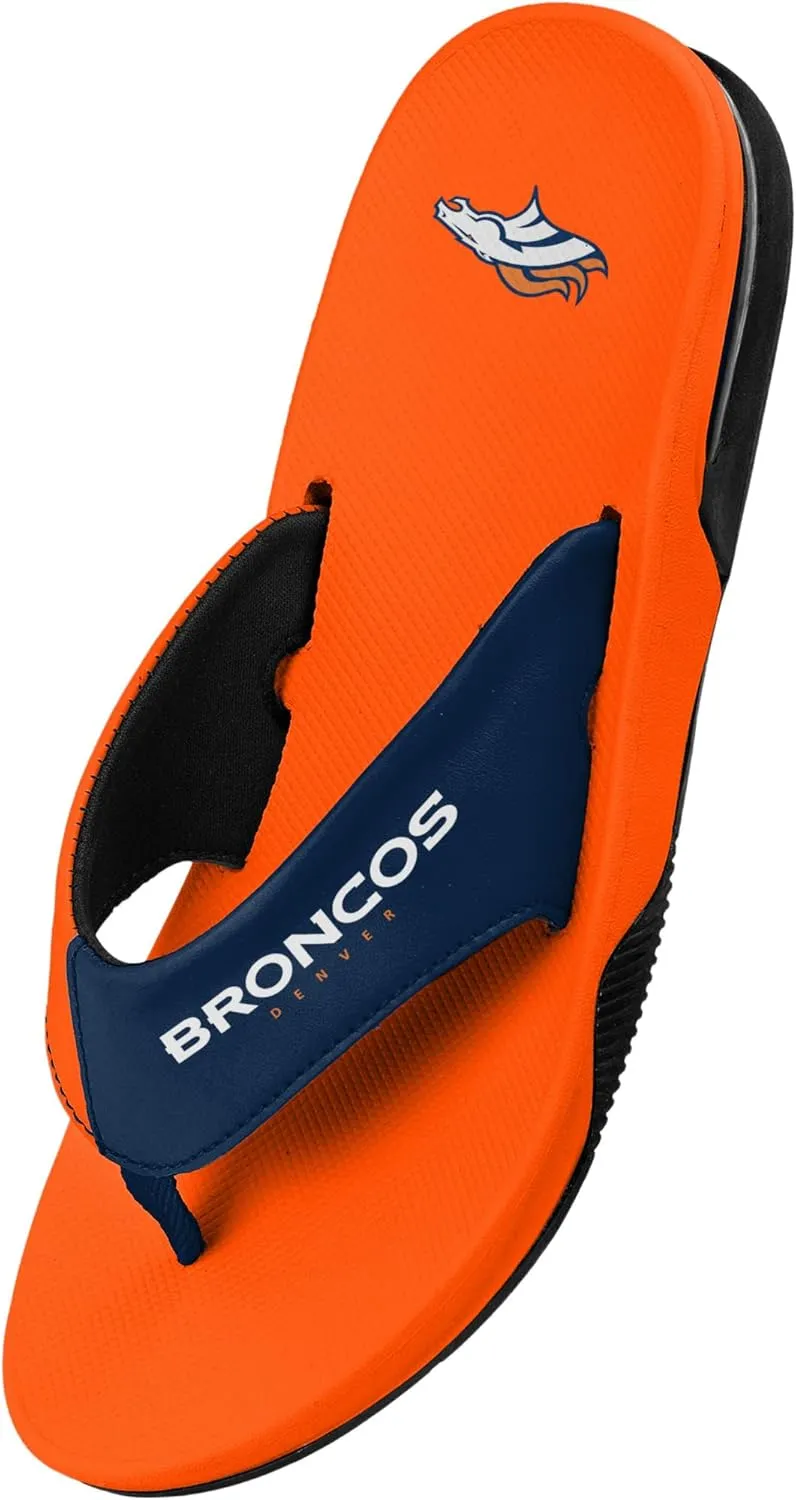 FOCO Men's NFL Logo Team Color Contour Sandals Flip Flops