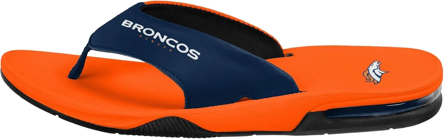 FOCO Men's NFL Logo Team Color Contour Sandals Flip Flops