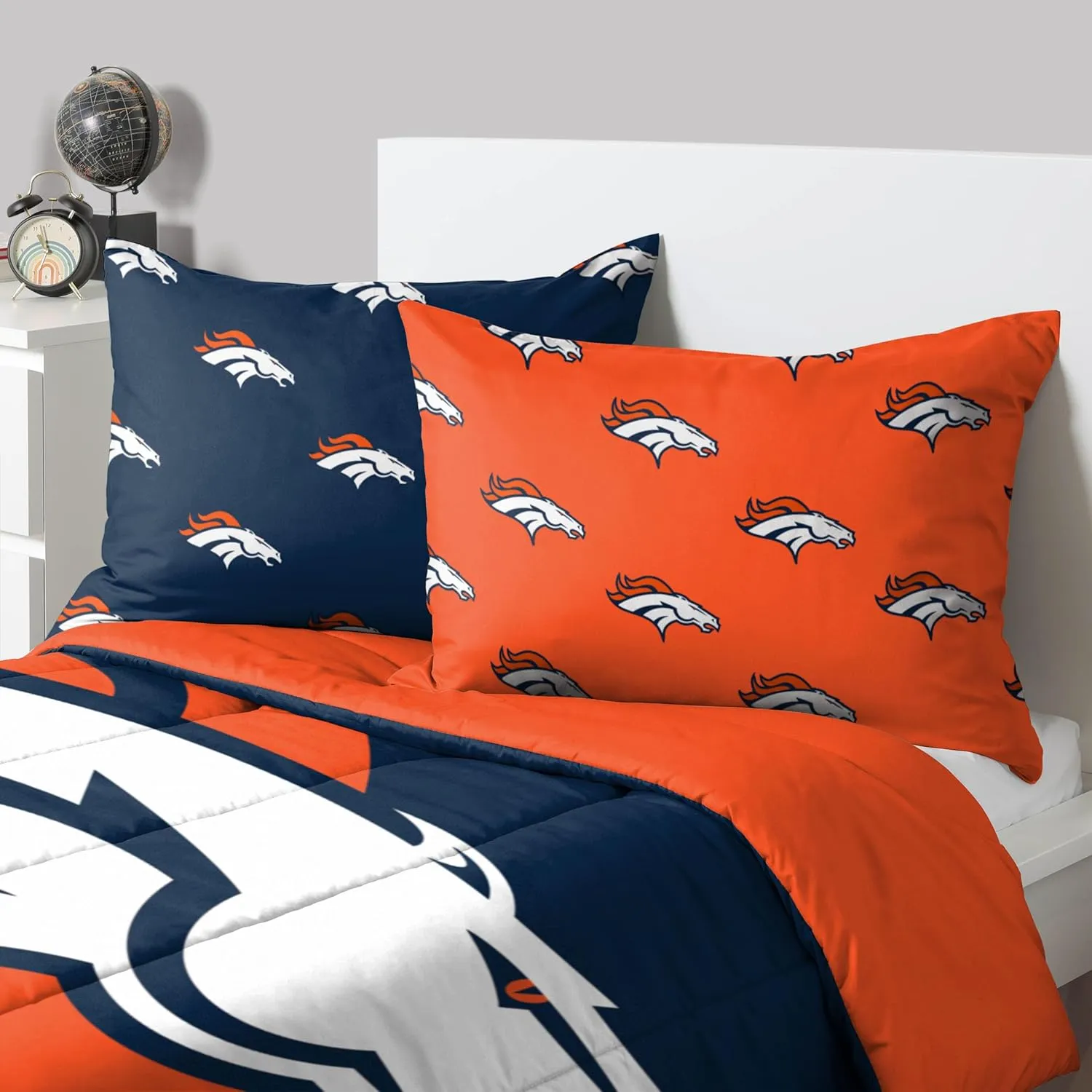 FOCO Miami Dolphins NFL Team Color Bed In a Bag Comforter Bedding 3 Piece Twin Set