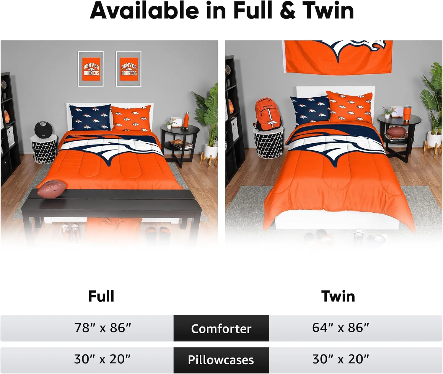 FOCO Miami Dolphins NFL Team Color Bed In a Bag Comforter Bedding 3 Piece Twin Set