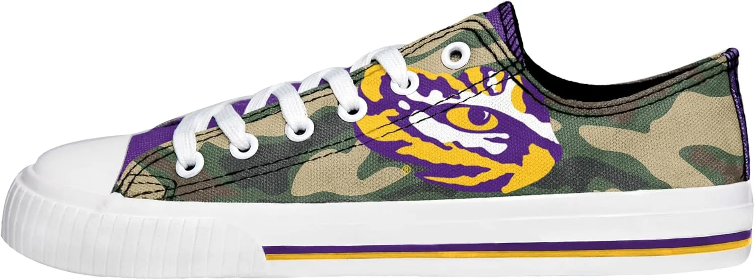 FOCO NCAA Womens NCAA College Team Logo Fashion Low Top Canvas Sneakers Shoes