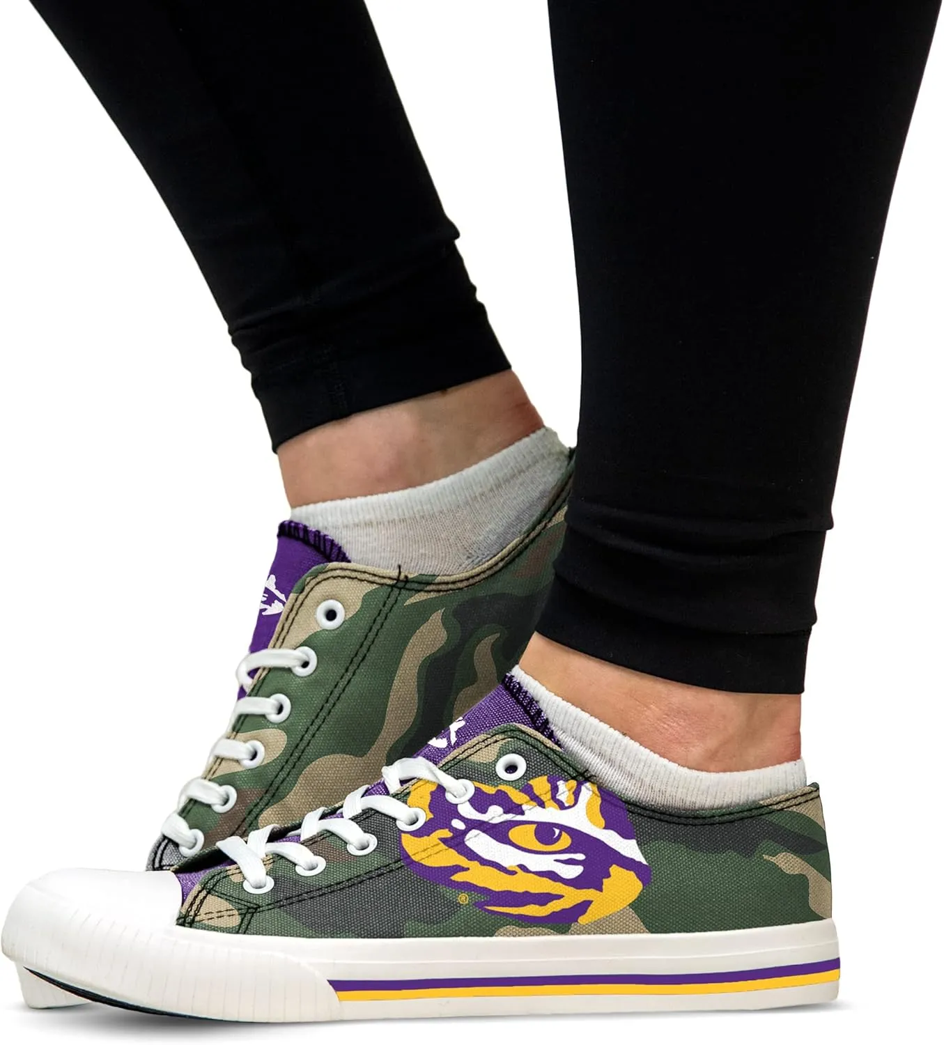 FOCO NCAA Womens NCAA College Team Logo Fashion Low Top Canvas Sneakers Shoes