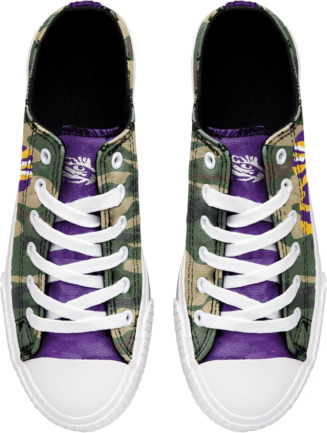 FOCO NCAA Womens NCAA College Team Logo Fashion Low Top Canvas Sneakers Shoes
