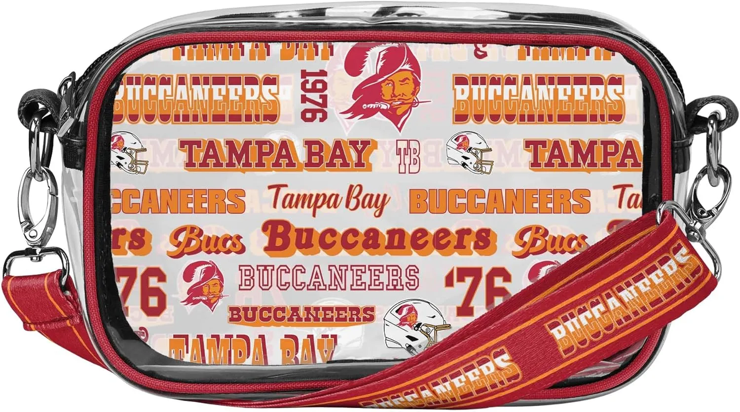 FOCO NFL Logo Retro Print Clear Crossbody Bag, Team Color