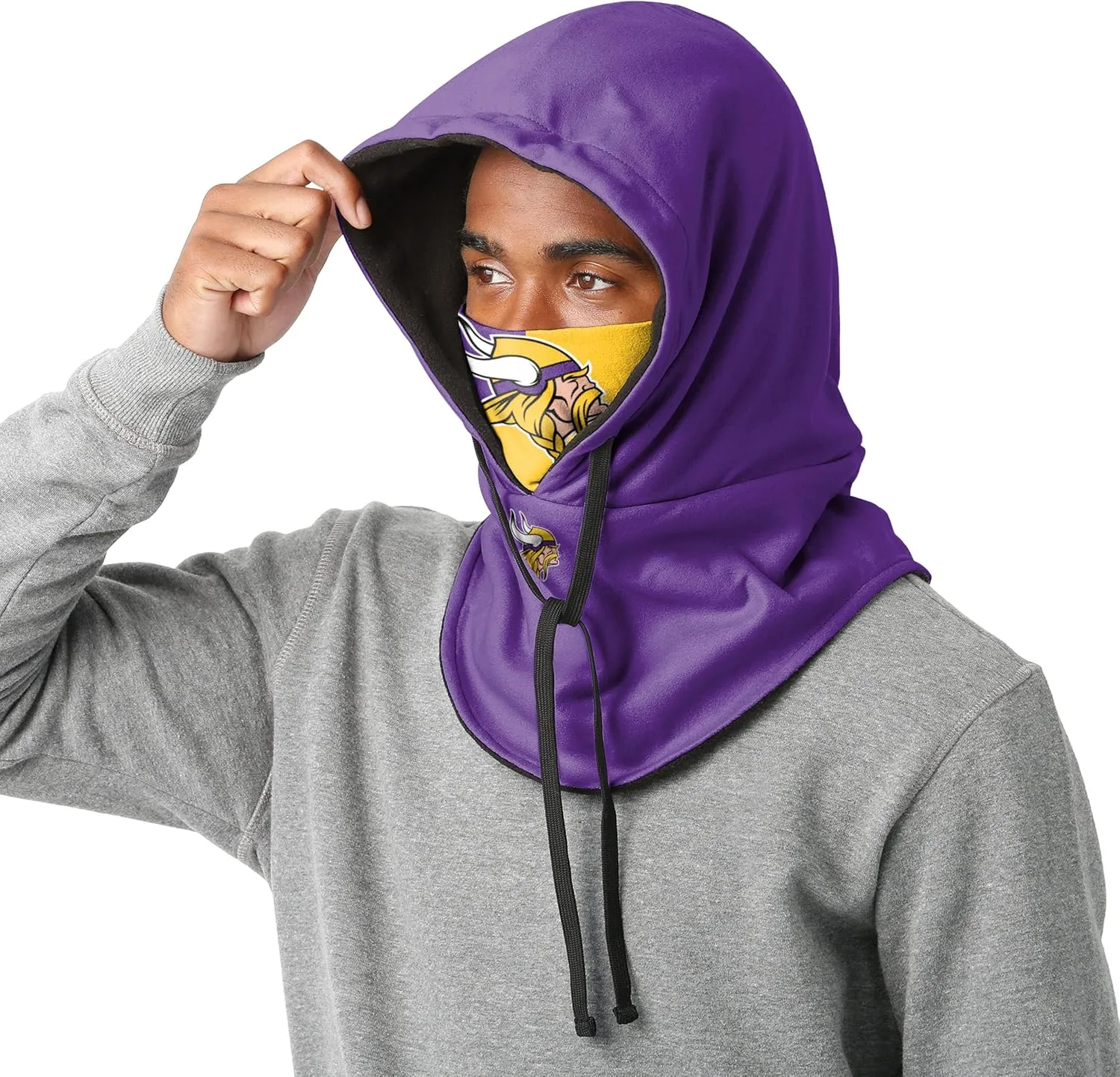 FOCO NFL Logo Team Color Drawstring Winter Cap Hooded Gaiter Balaclava Face Cover