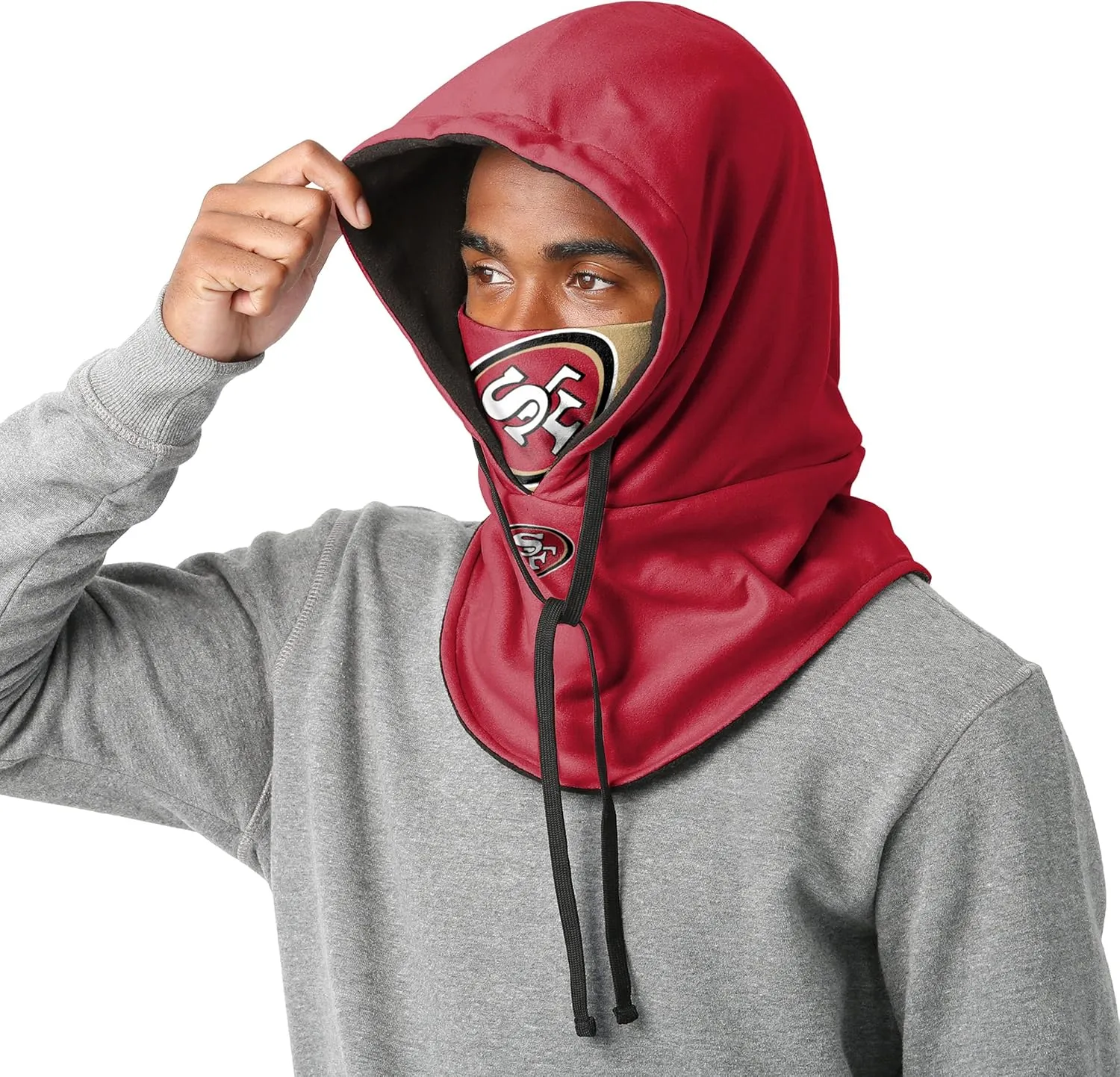 FOCO NFL Logo Team Color Drawstring Winter Cap Hooded Gaiter Balaclava Face Cover