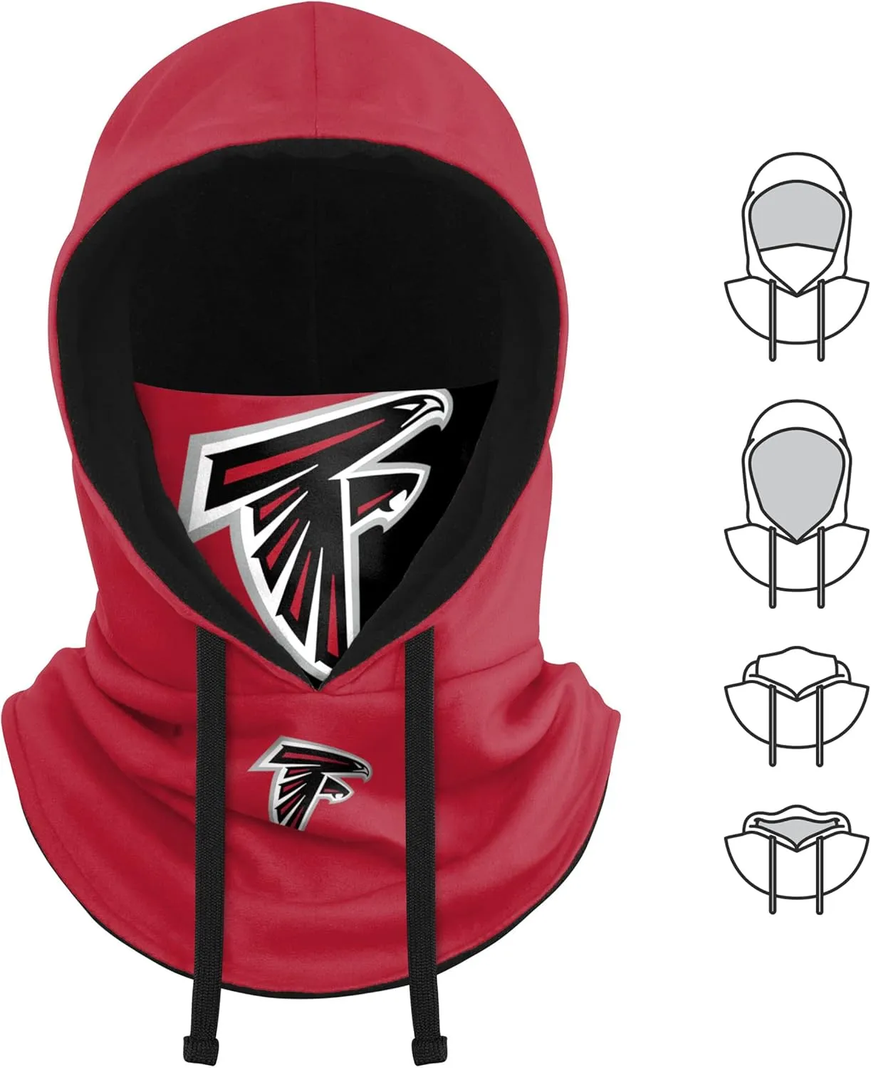 FOCO NFL Logo Team Color Drawstring Winter Cap Hooded Gaiter Balaclava Face Cover