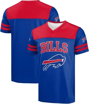 FOCO NFL Men's Officially Licensed Primary Logo Team Color Wordmark Game Day V-Neck Football Jersey