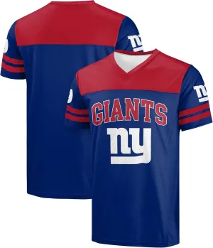 FOCO NFL Men's Officially Licensed Primary Logo Team Color Wordmark Game Day V-Neck Football Jersey