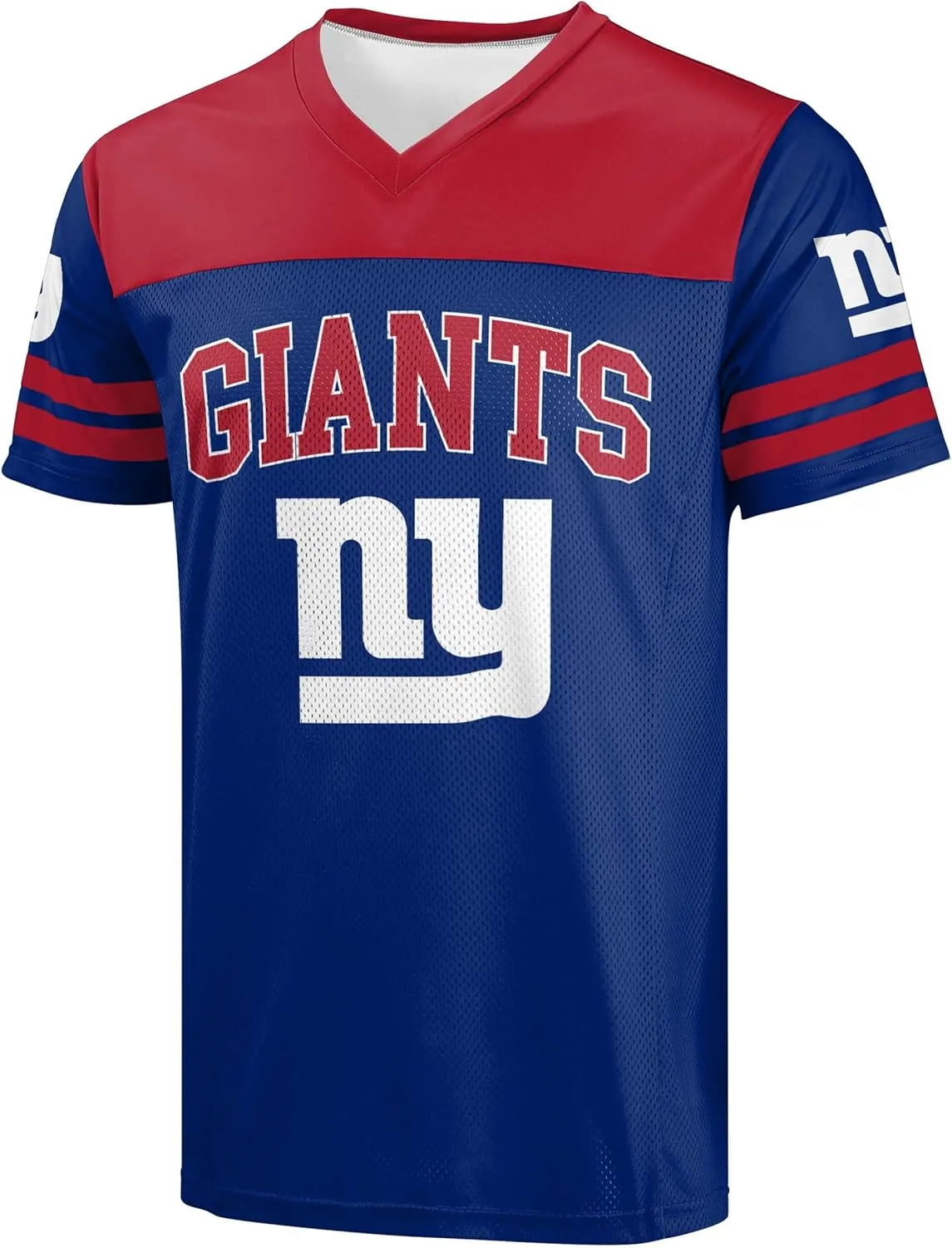 FOCO NFL Men's Officially Licensed Primary Logo Team Color Wordmark Game Day V-Neck Football Jersey