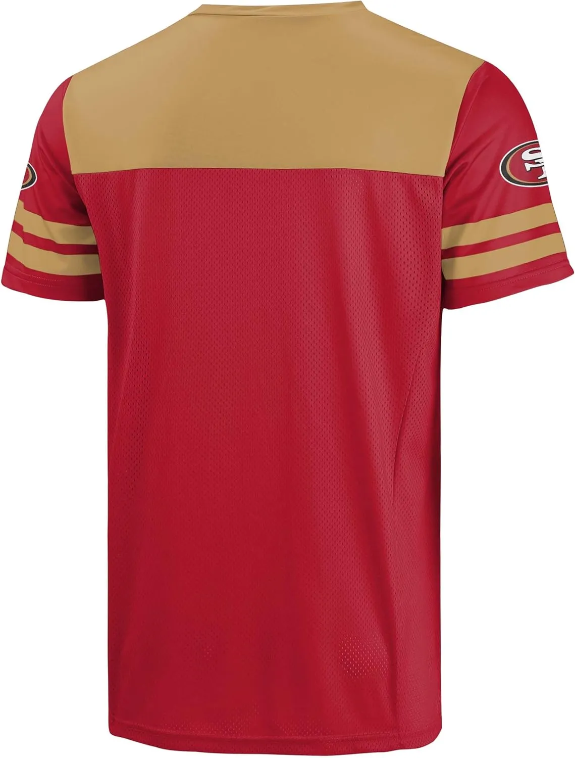 FOCO NFL Men's Officially Licensed Primary Logo Team Color Wordmark Game Day V-Neck Football Jersey