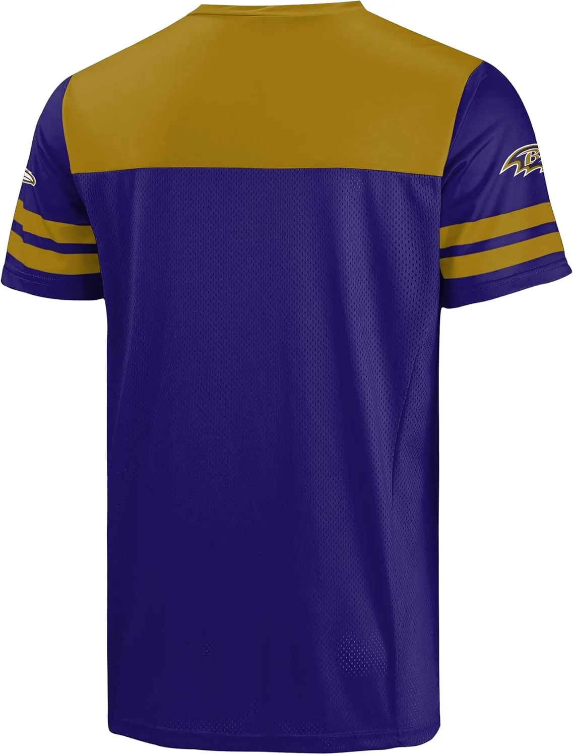 FOCO NFL Men's Officially Licensed Primary Logo Team Color Wordmark Game Day V-Neck Football Jersey