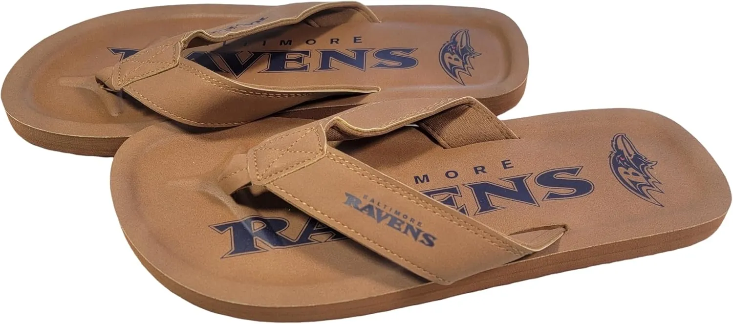 FOCO NFL Team Color Pop Contour ordmark Men Flip Flops
