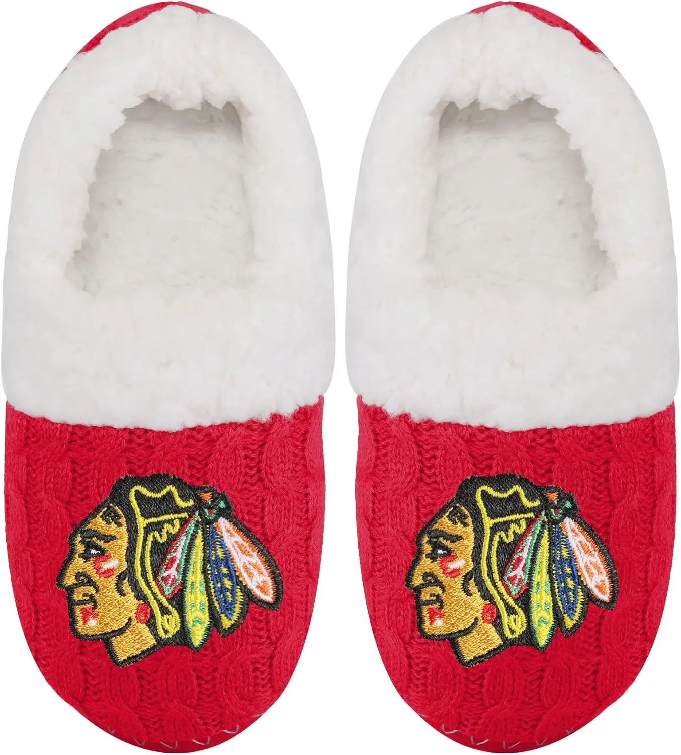 FOCO NHL Womens NHL Ladies Team Color Moccasin Slippers