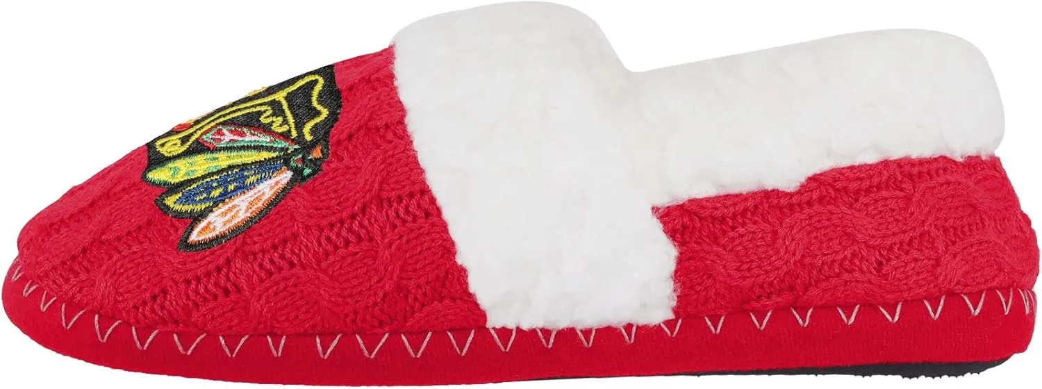 FOCO NHL Womens NHL Ladies Team Color Moccasin Slippers